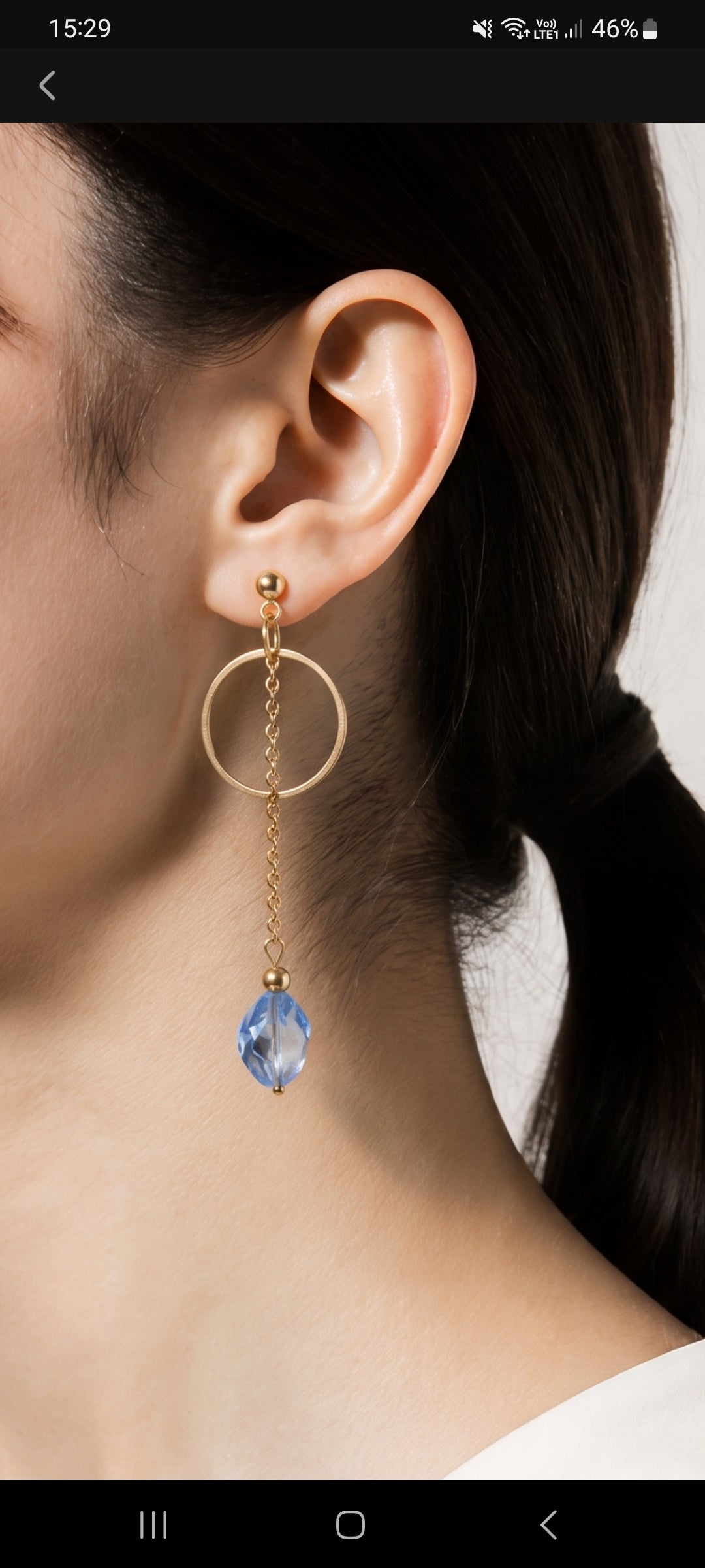 Boucles d'oreilles Élisabeth – Perle en cristal & acier inoxydable